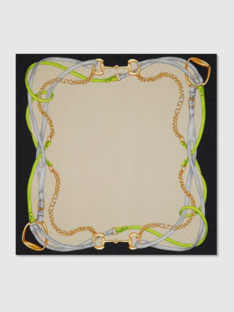 Printed GG silk jacquard carré
