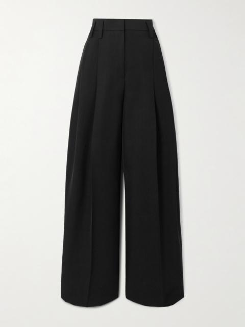 Pleated Woven Wide-leg Pants