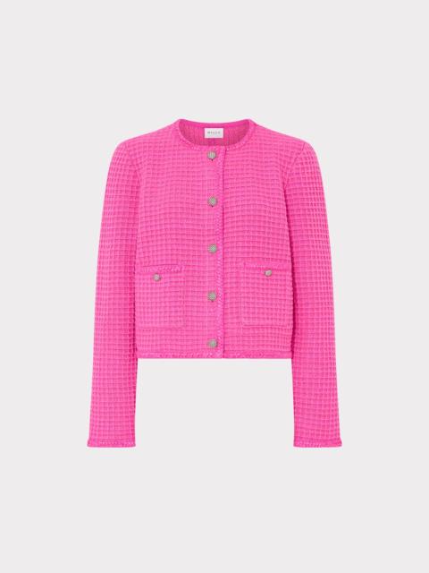 Sade Textured Crewneck Cardigan Jacket