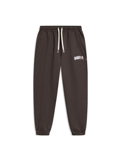Li-Ning BadFive Logo Knit Sweatpants 'Dark Brown' AKLT841-2
