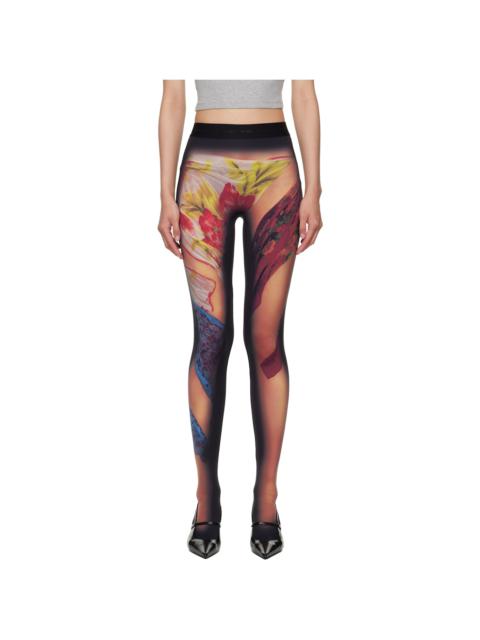 Multicolor Recycled Draped Statue Jersey Leggings