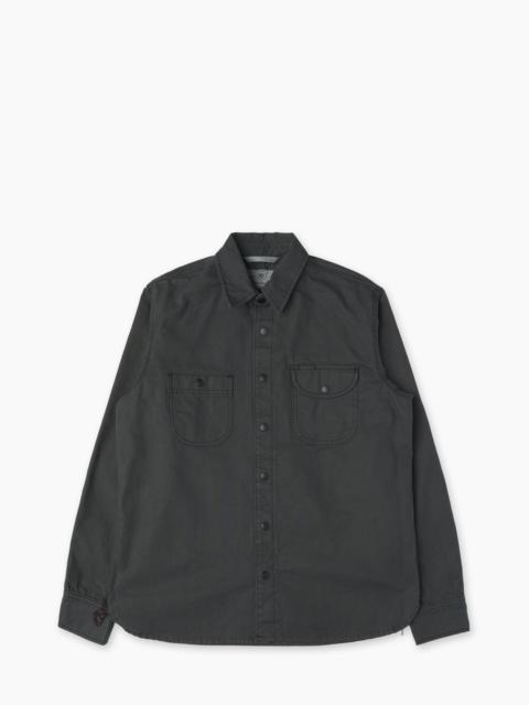 ROGUE TERRITORY WORK SHIRT DYED CANVAS SELVEDGE ASH
