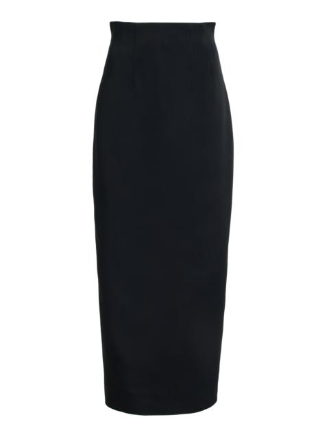 Loxley Crepe-Satin Maxi Skirt black