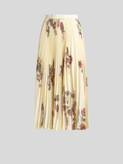 PLEATED SABLE SKIRT WITH PRINT