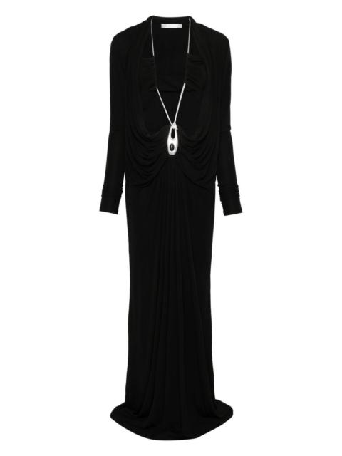 draped jersey maxi dress