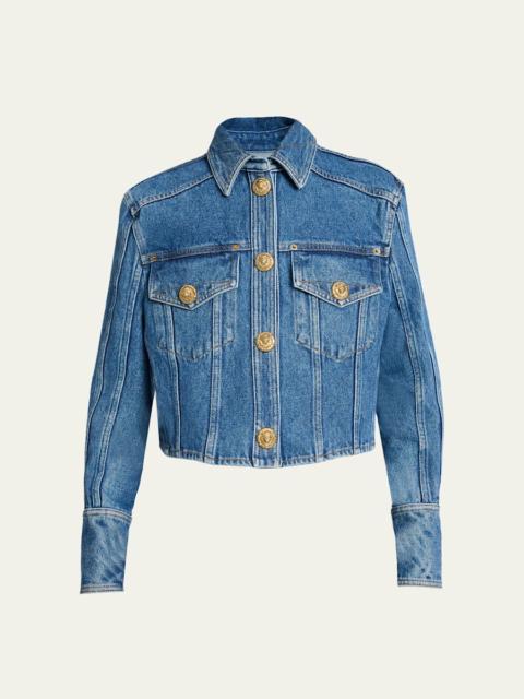 Two-Pocket Crop Denim Jacket