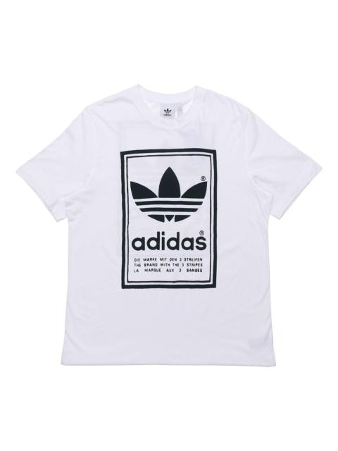 adidas originals Vintage Tee White Round Neck Breathable Short Sleeve ED6916