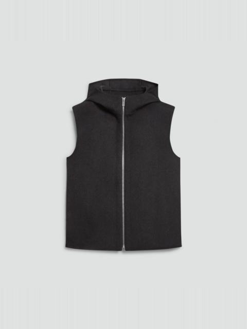 Hooded Vest in Double-Face Wool-Cashmere