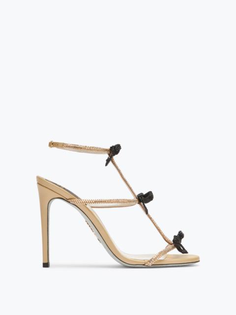 Caterina Neutral Sandal With Black And Gold Crystals 105