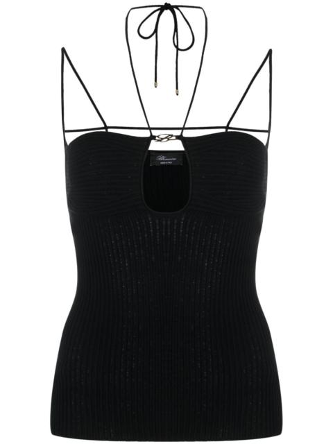cut-out ribbed knit top