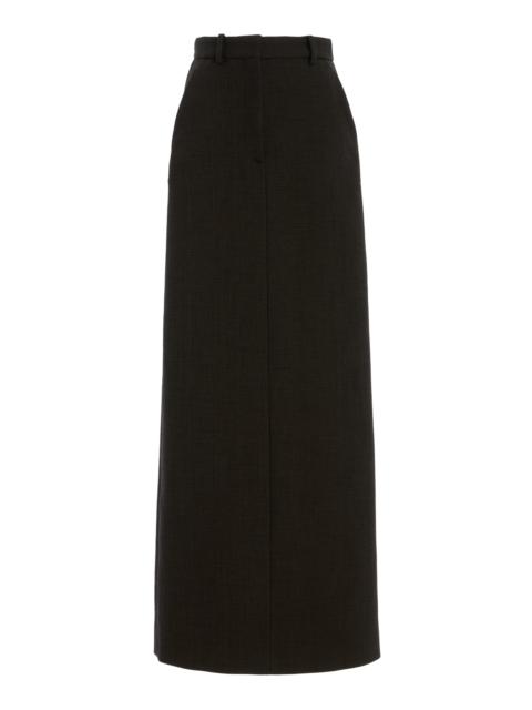 Roux Sateen Suiting Maxi Skirt burgundy