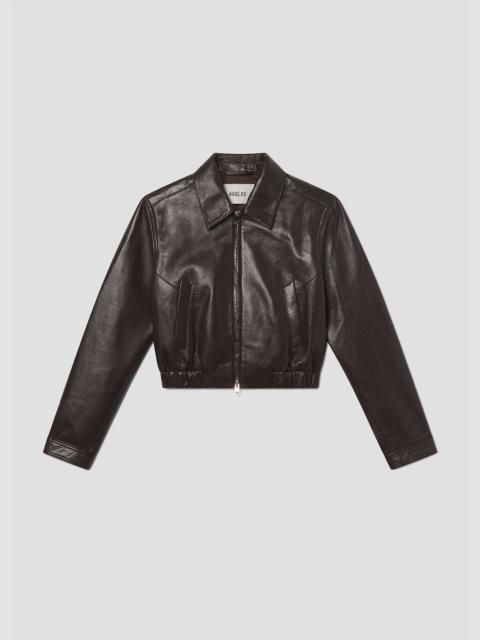 ESSIE RECYCLED LEATHER CROPPED JACKET IN CHOCOLATE