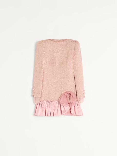 FLORAL MATELASSÉ SHORT DRESS