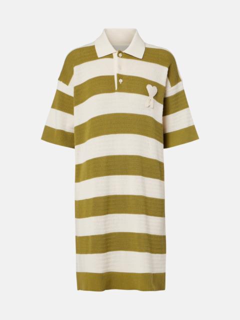 Ami de Cœur striped cotton polo dress