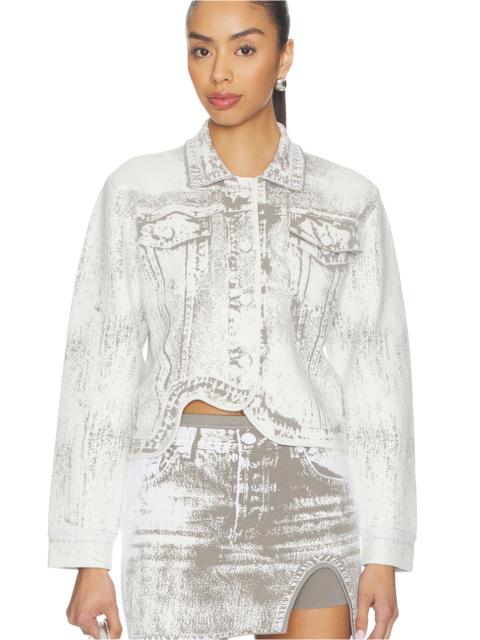 Hana Denim Print Oversized Jacket