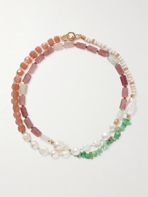 Cabana Gold-plated Multi-stone Beaded Necklace