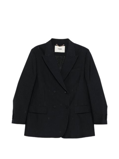 pinstripe double-breasted blazer