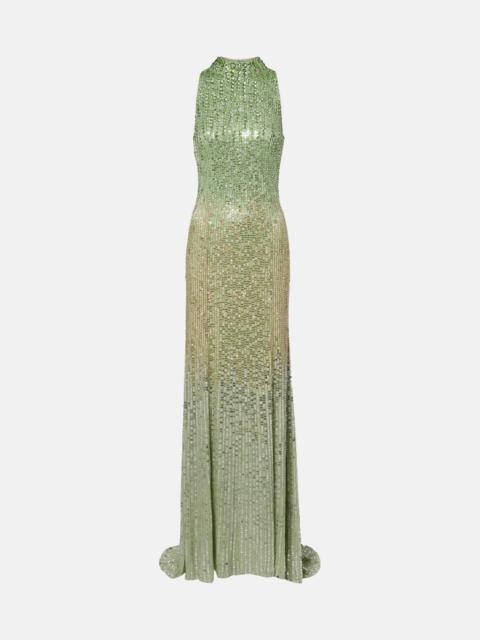 Benie embellished halterneck gown