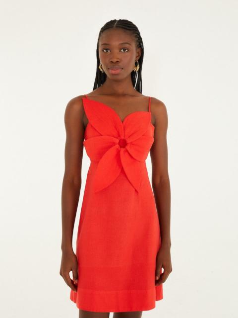 Red 3D Flower Lenzing™ Ecovero™ Euroflax™ Mini Dress