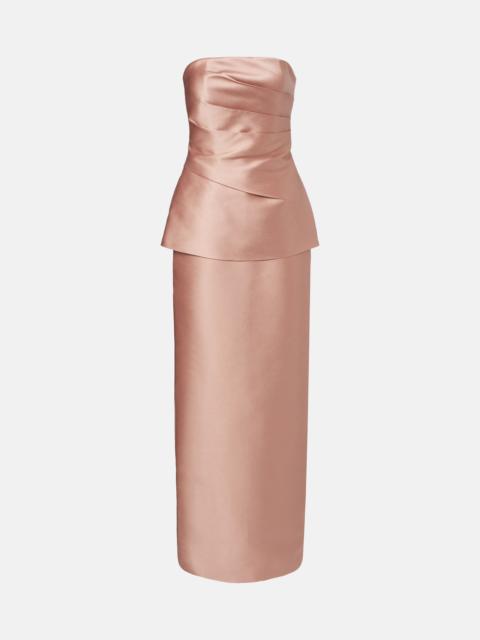Lucille strapless satin gown
