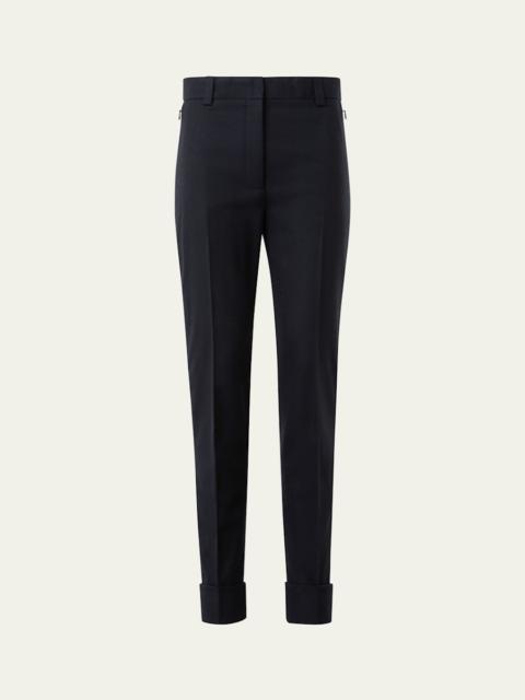 Maxima Wool Stretch Flannel Skinny-Leg Ankle Pants