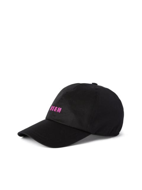 Cotton baseball cap with embroidered micro logo