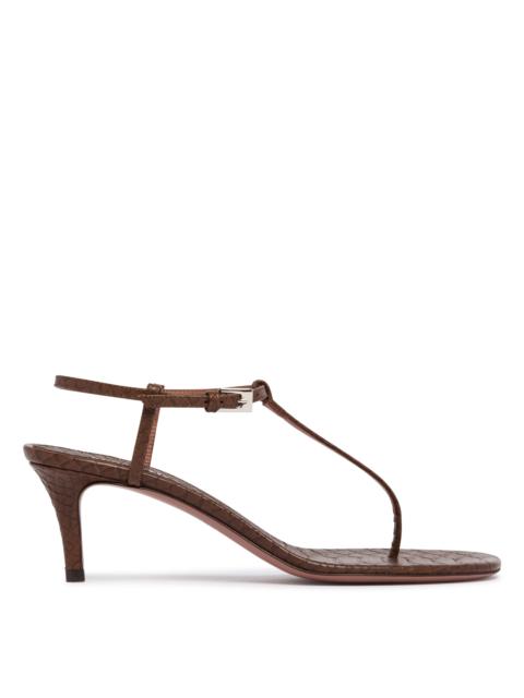 Brown Thong Heel Sandals