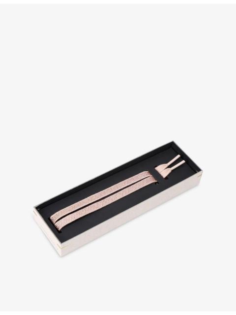 Crystal-Embellished Woven Shoe Laces