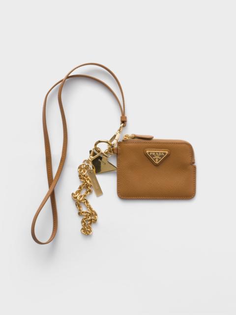 Saffiano leather smartphone case with card holder