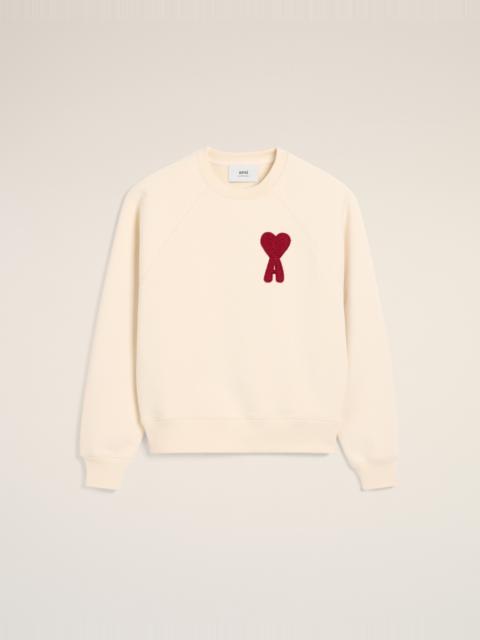 BEIGE COTTON AMI DE COEUR PATCH SWEATSHIRT