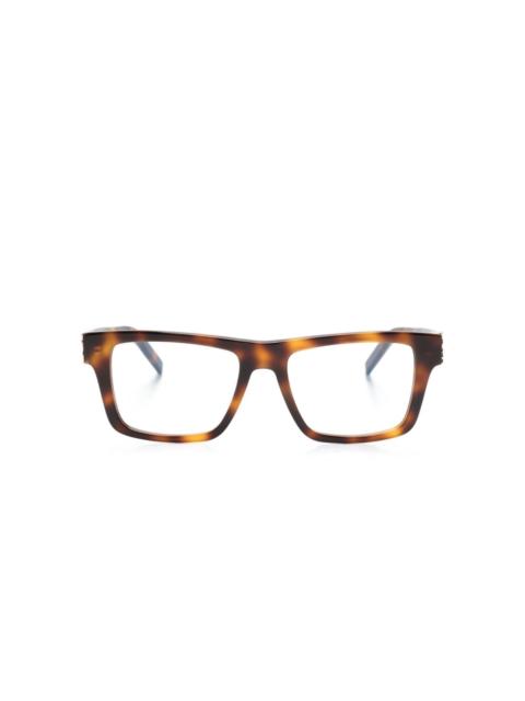 tortoiseshell  square-frame glasses
