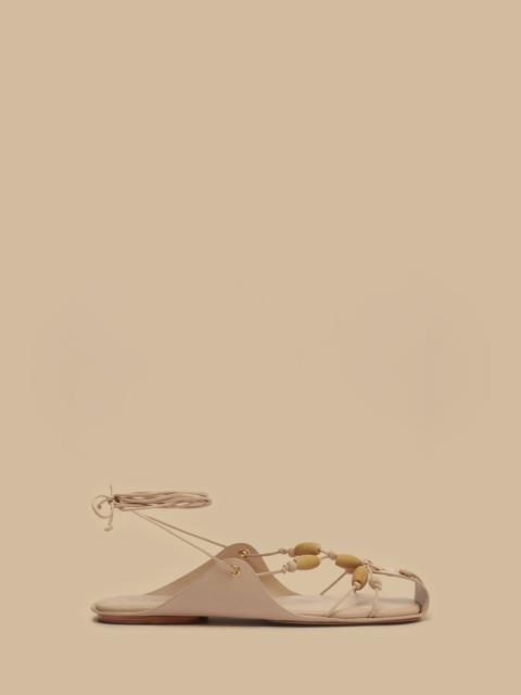 Blush Lace Up Beads Sandal