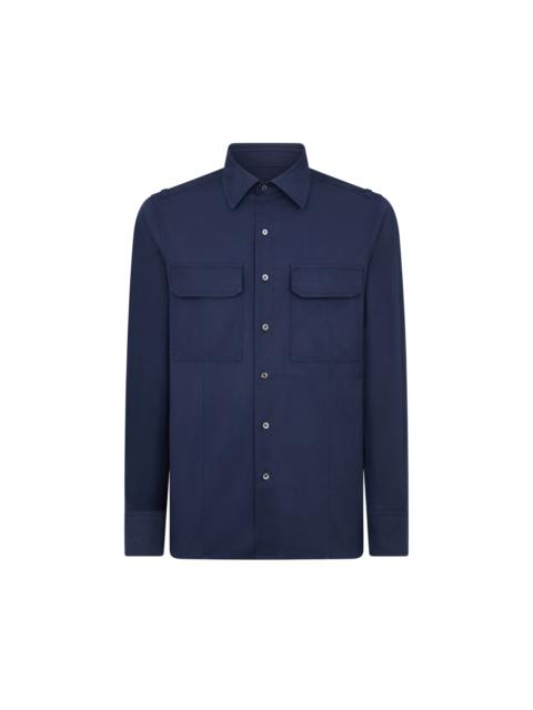 COTTON TWILL MILITARY SHIRT
