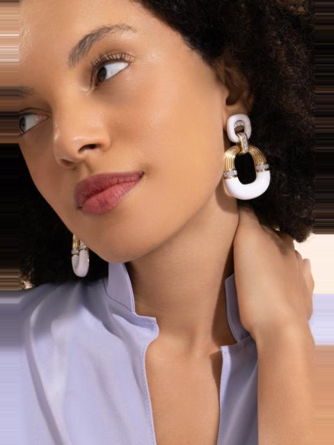 Diamond White Radiator Hoop Earrings