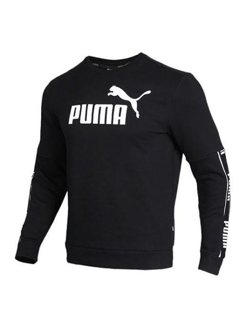 PUMA Fleece Lined Stay Warm Casual Sports Round Neck Pullover Black 580429-01
