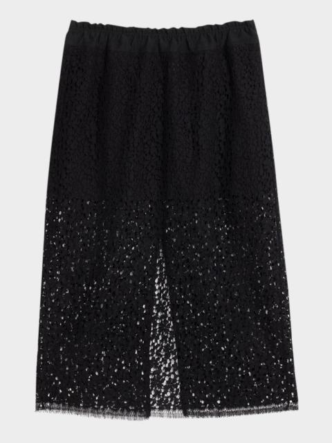 Lace Ruched Skirt In Black
