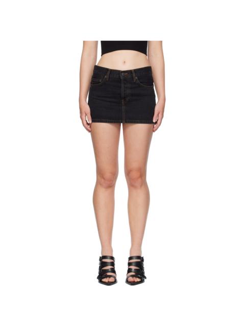 Black Micro Denim Miniskirt