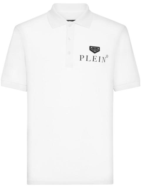 logo-print cotton polo shirt