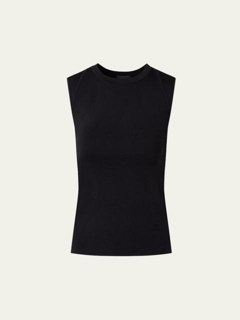 Sleeveless Fitted Silk Stretch Knit Top