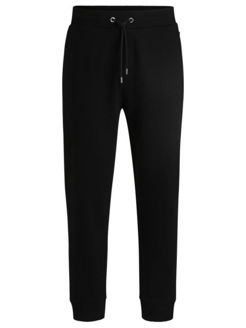MERCERIZED-COTTON TRACKSUIT BOTTOMS WITH STRIPE WAISTBAND