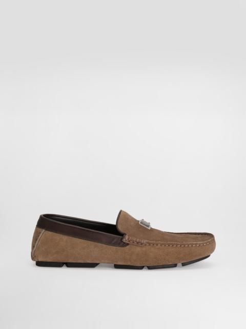 Split calfskin slipper
