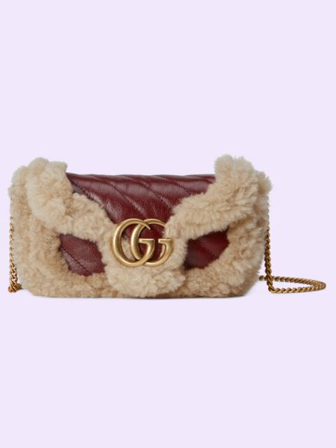 GG Marmont super mini bag with wool trim
