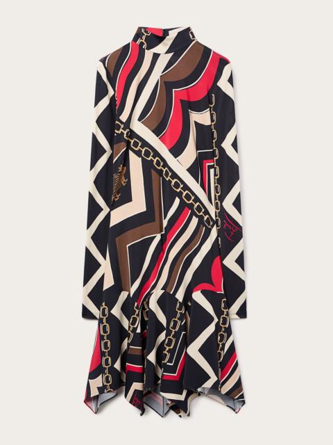 ISTRICE PRINT SATIN JERSEY DRESS