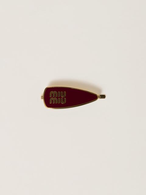 Enameled metal hair clip