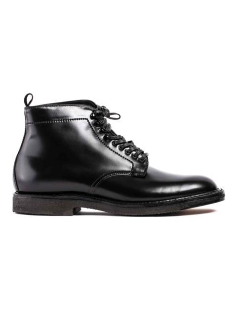 Black Cordovan Plain Toe Boot with Crepe Sole
