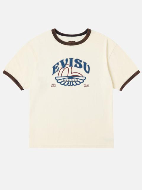 Washed Seagull and Logo Print Regular Fit Ringer T-shirt