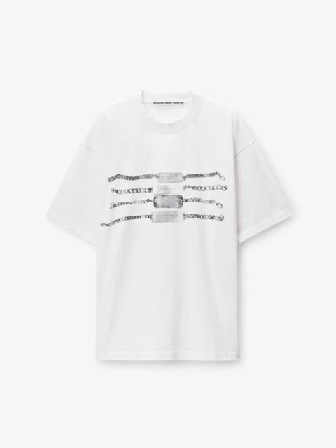 Short Sleeve Chain Graphic Tee in Jersey Oversized