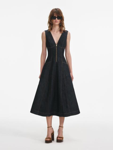 Indigo Denim Midi Dress