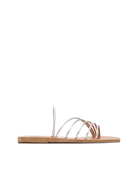 Adriani metallic leather five-strap flat sandals