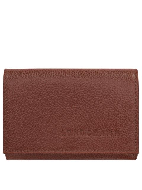 Le Foulonné Compact wallet Coffee - Leather
